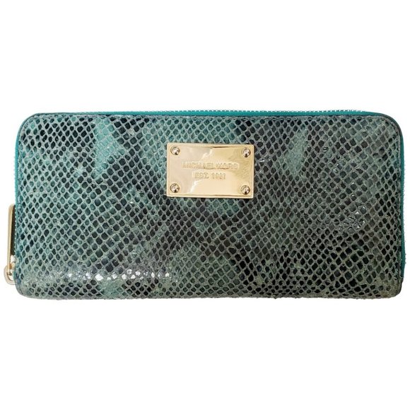 MICHAEL KORS Zip Around Continental Snakeskin Embossed Leather Wallet inโฆ - Picture 7 of 7